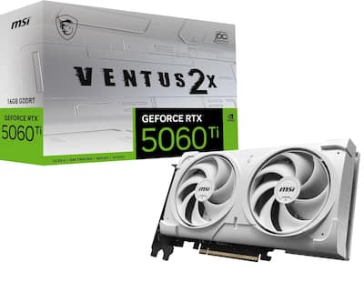 MSI NVIDIA GeForce RTX 5060 Ti 16G VENTUS 2X OC PLUS 16GB GDDR7 MSI NVIDIA GeForce RTX 5060 Ti 16G VENTUS 2X OC PLUS 16GB GDDR7