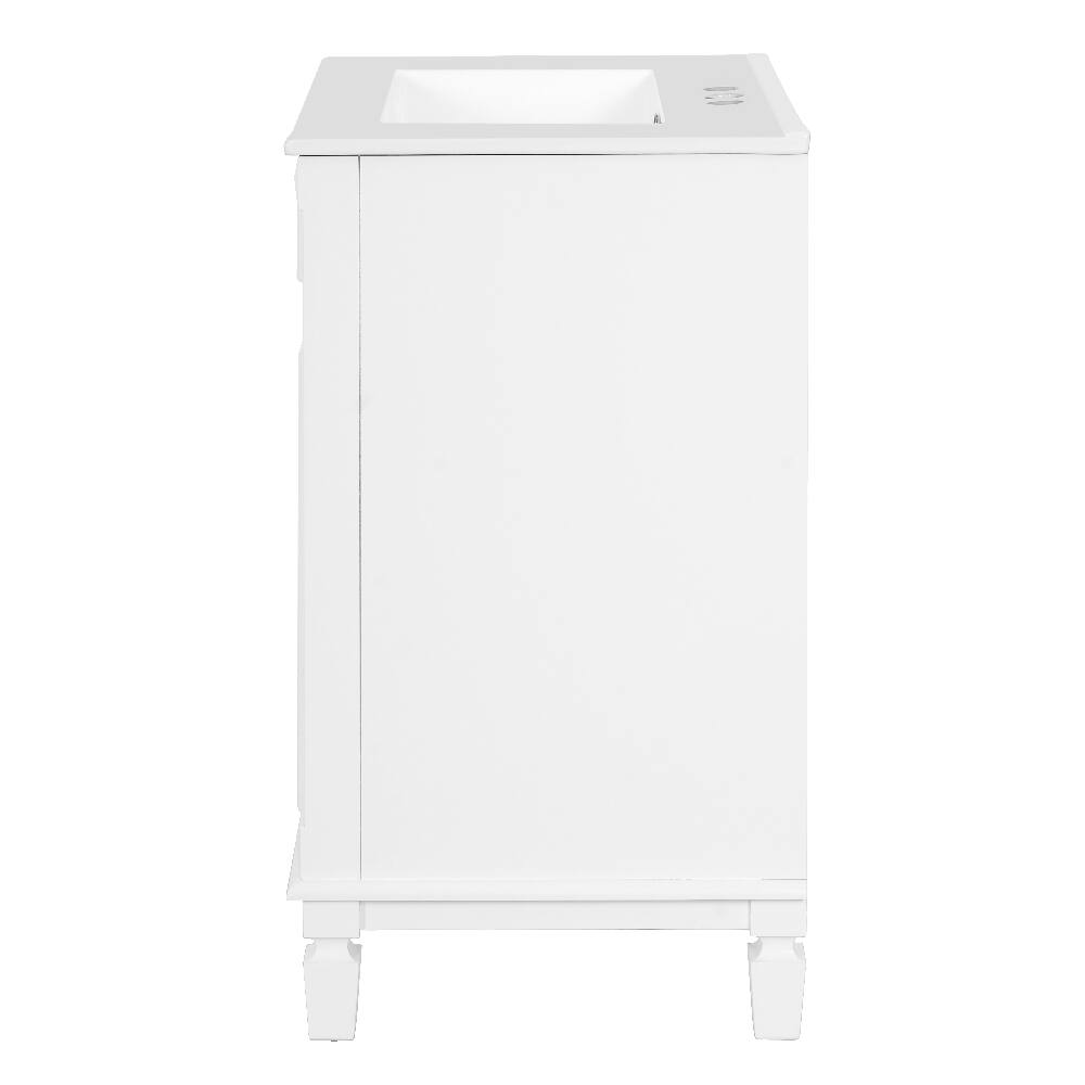 Alt View 10. Loheer - Loheer 24 inch bathroom vanity with sink White Small Bathroom Vanity with 2 Drawers and Adjustable Shelf - White.