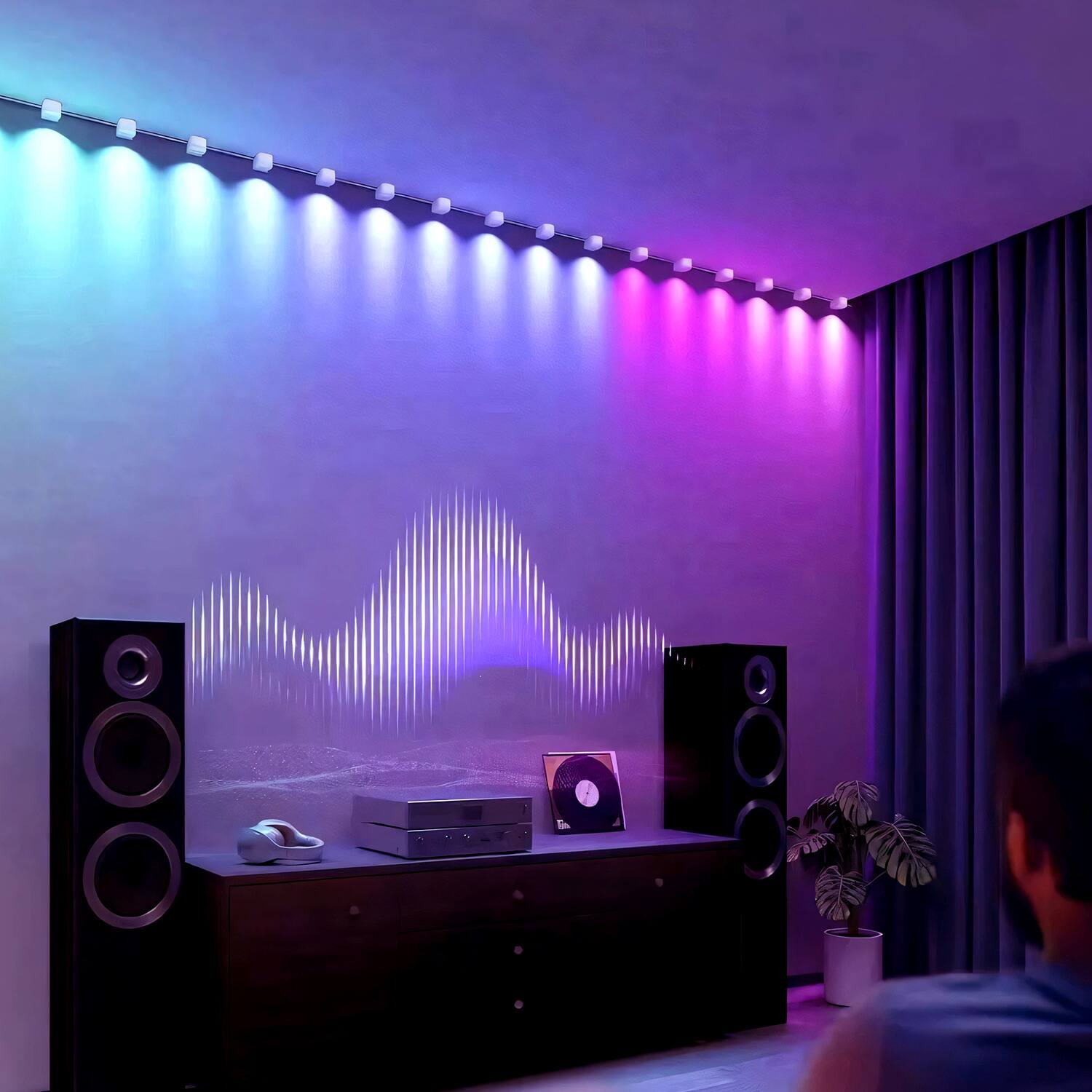 Alt View 3. DAYBETTER - Smart Permanent Outdoor Lights, RGB+IC Eave Outdoor Lights,IP67,with App/Remote Control Eaves Light - RGB+IC.