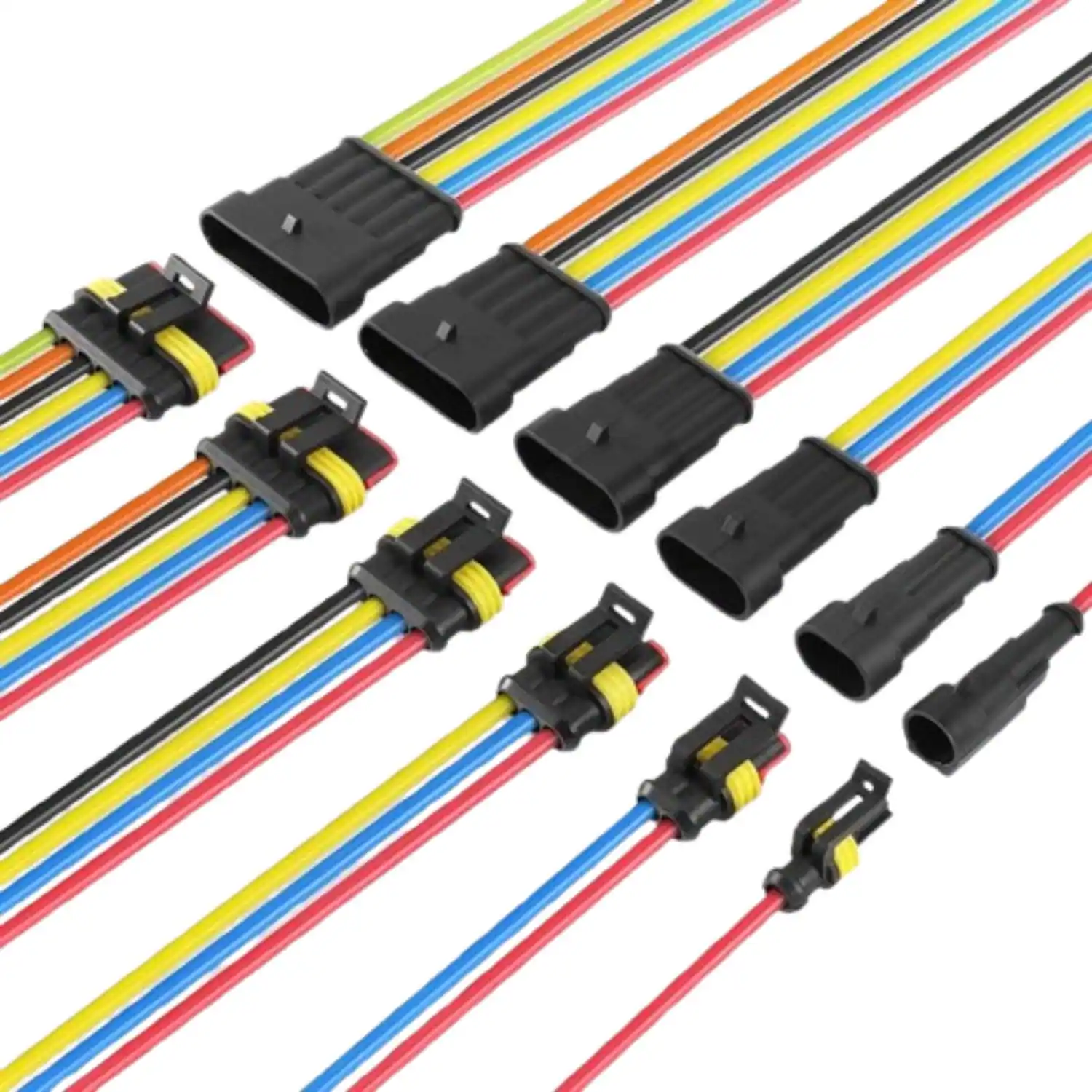 Front. Stock Preferred - 708 pcs Car Waterproof Electrical Wire Cable Connector Kit - Multicolor.