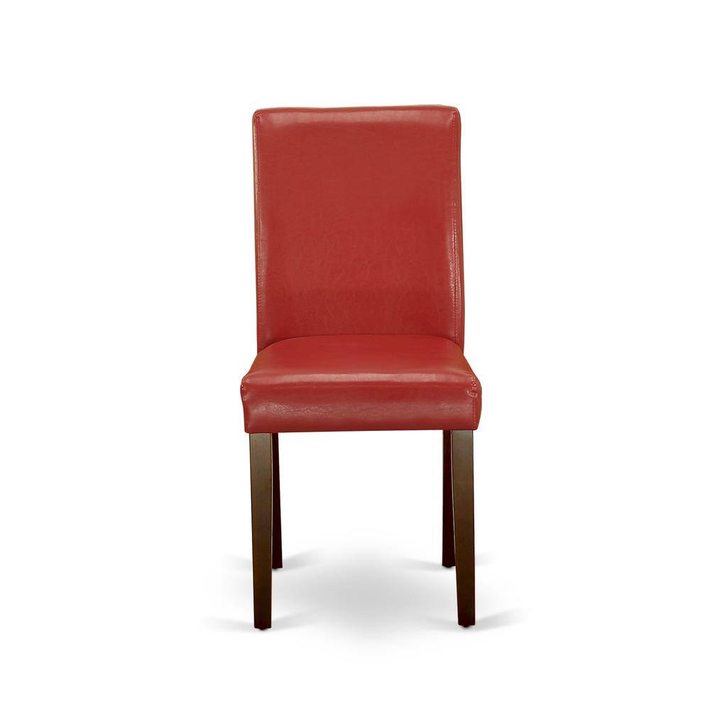 Front. East West Furniture - AMAB3-MAH-72 3 Piece Dining Table Set - 1 Kitchen Table and 2 Firebrick Red Dining Chairs - Mahogany Finish - Mahogany.