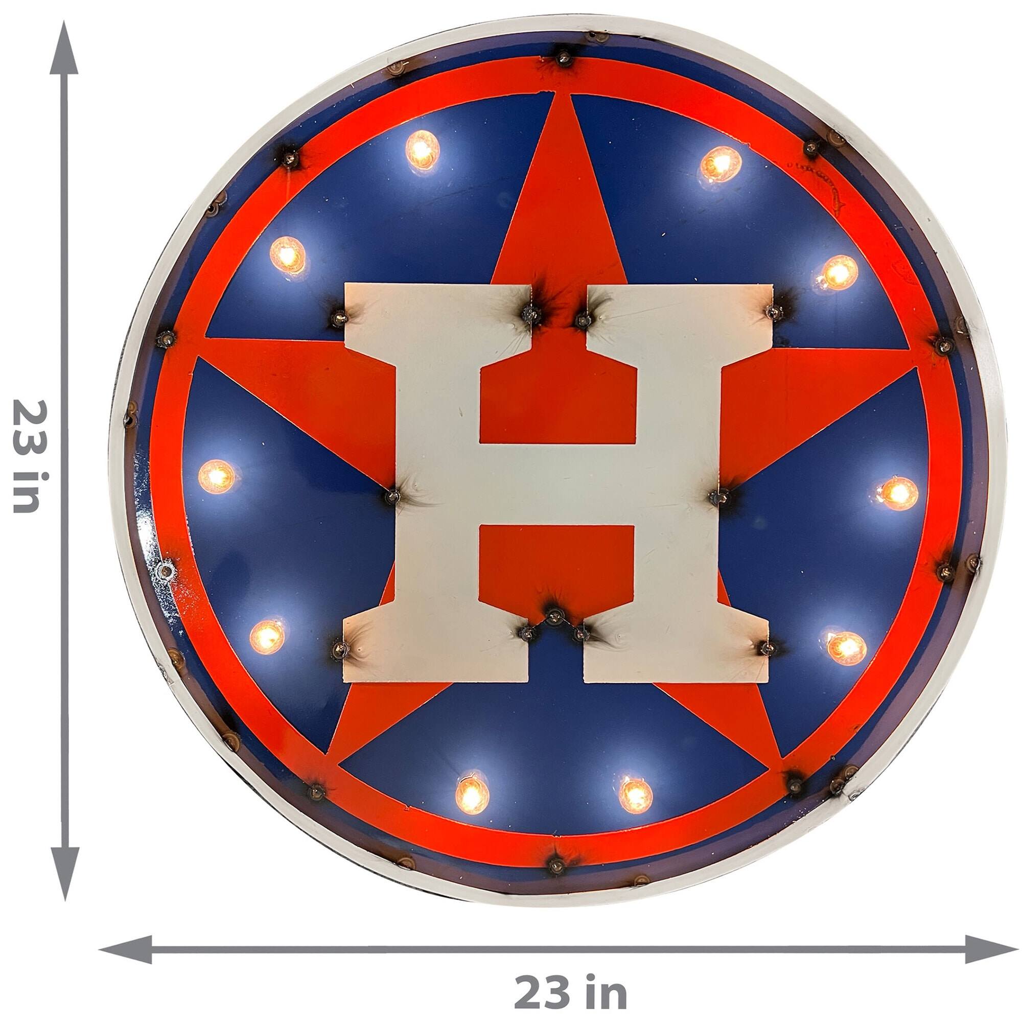 Alt View 1. Imperial - Houston Astros 23" x 23" Lighted Logo Recycled Metal Sign - Multicolor.