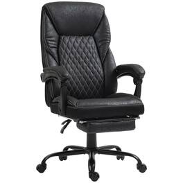 Homcom - Office Chair with footrest, High Back Desk Chair - Black