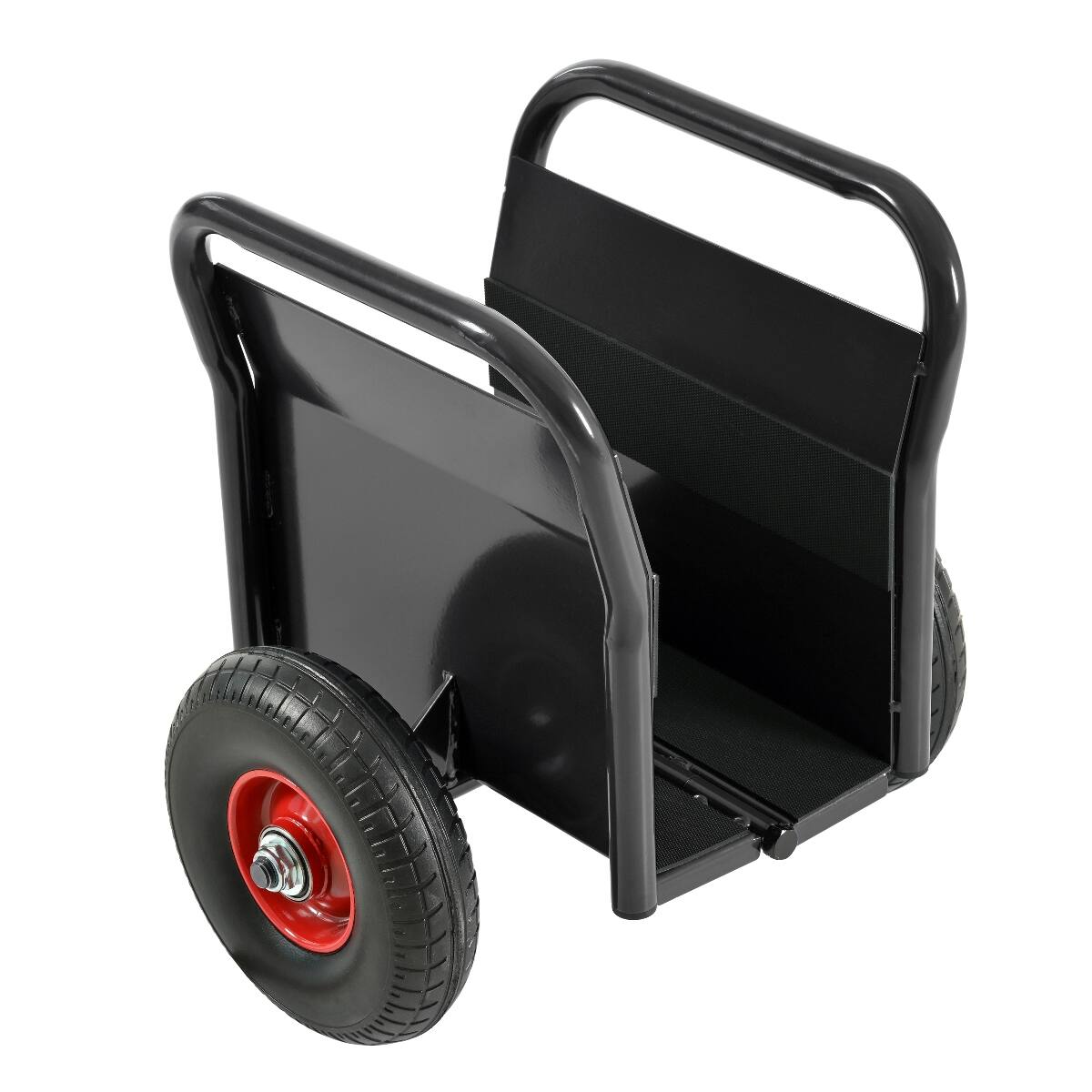 Front. Ropilly - Ropilly Heavy Duty Panel Dolly with 10 Inch Solid Rubber Tires for Drywall Sheet and Door Material - Black.
