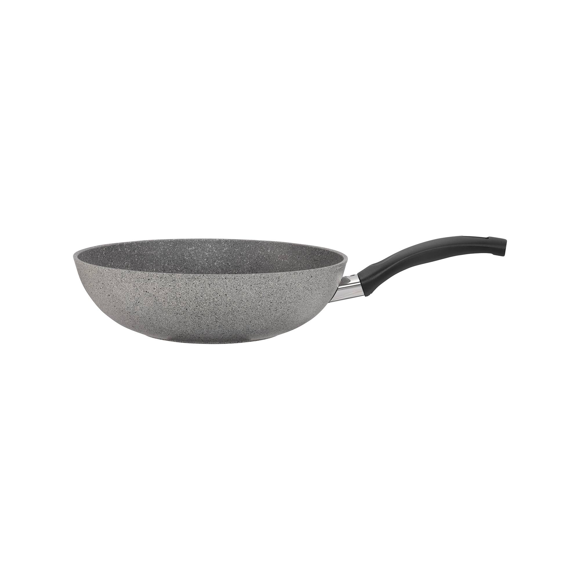 Front. Ballarini - BALLARINI Parma by HENCKELS Forged Aluminum 11-inch Nonstick Stir Fry Pan with Lid, Made in Italy - Grey.