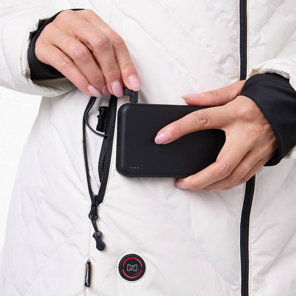 Alt View 6. Mobile Warming - Women's Meridian Heated Jacket - Cream.