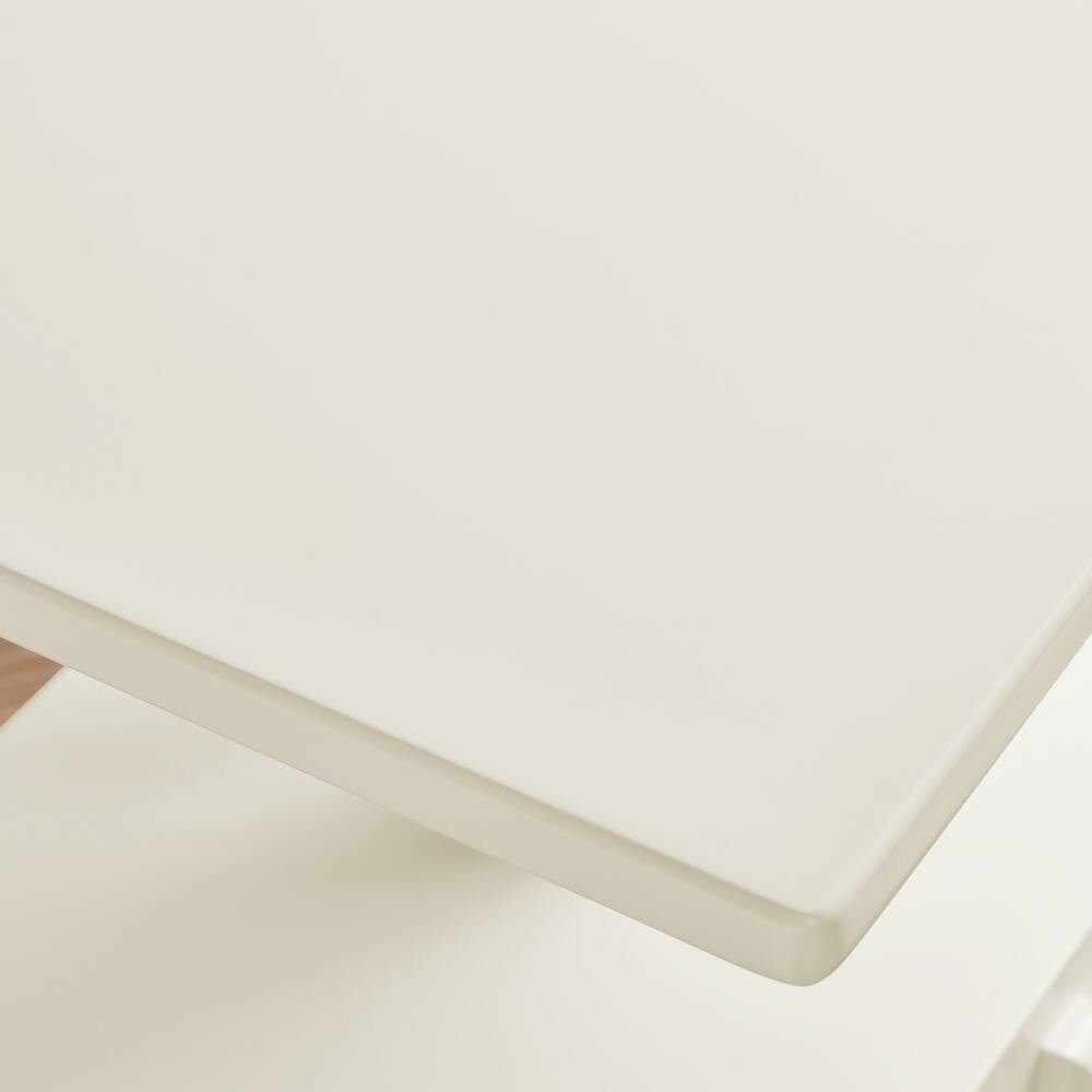 Alt View 7. Loheer - Adjustable Height End Table Rolling Side Table with Charging Station Lift Top Multi-Functional Bedside Table White - White.