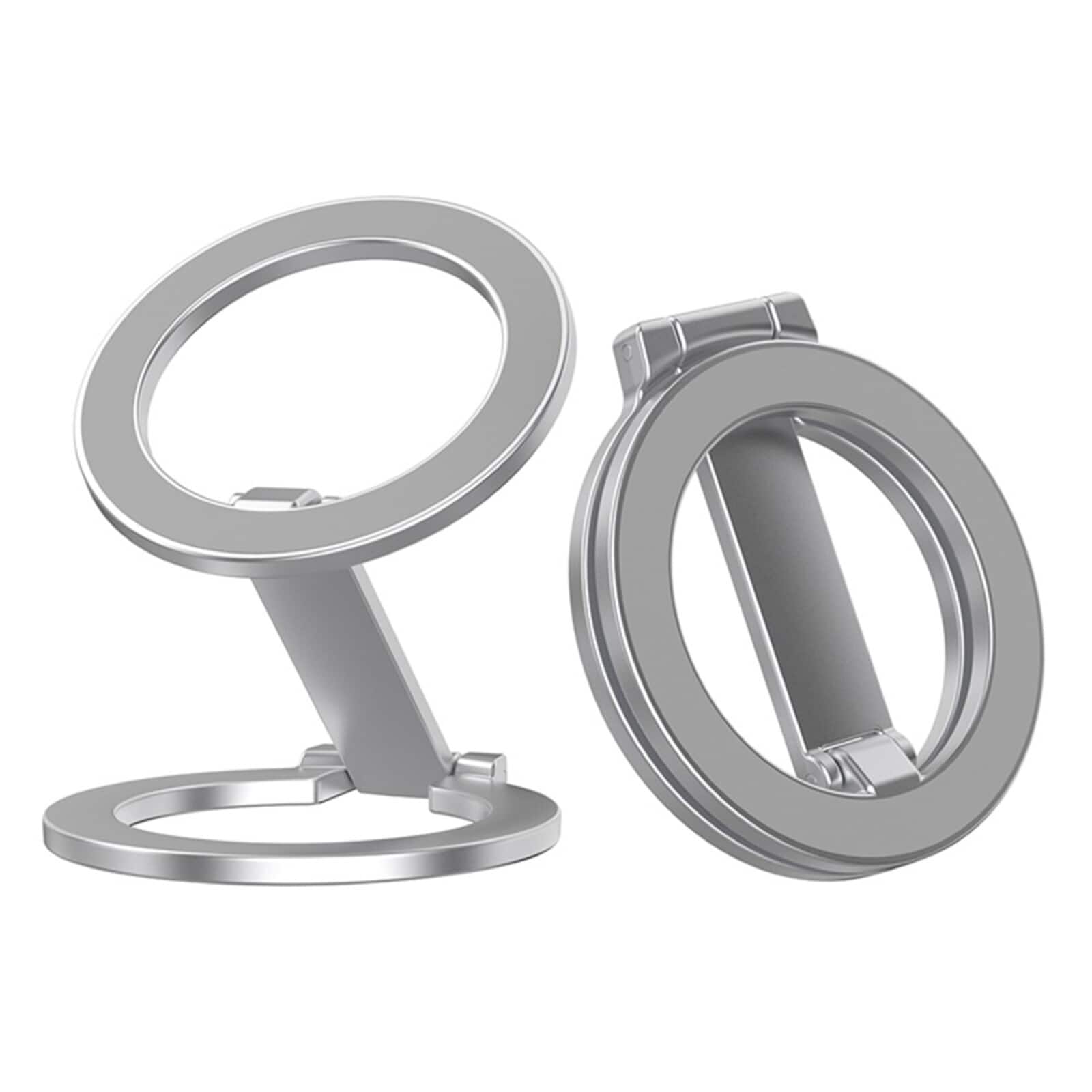 UUCOVER - Universal Phone Ring Stand Dual-Sided Magnetic Grip Holder Compatible with MagSafe Car Desktop Phone Bracket Kickstand - Silver