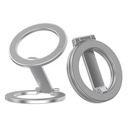 UUCOVER - Universal Phone Ring Stand Dual-Sided Magnetic Grip Holder Compatible with MagSafe Car Desktop Phone Bracket Kickstand - Silver