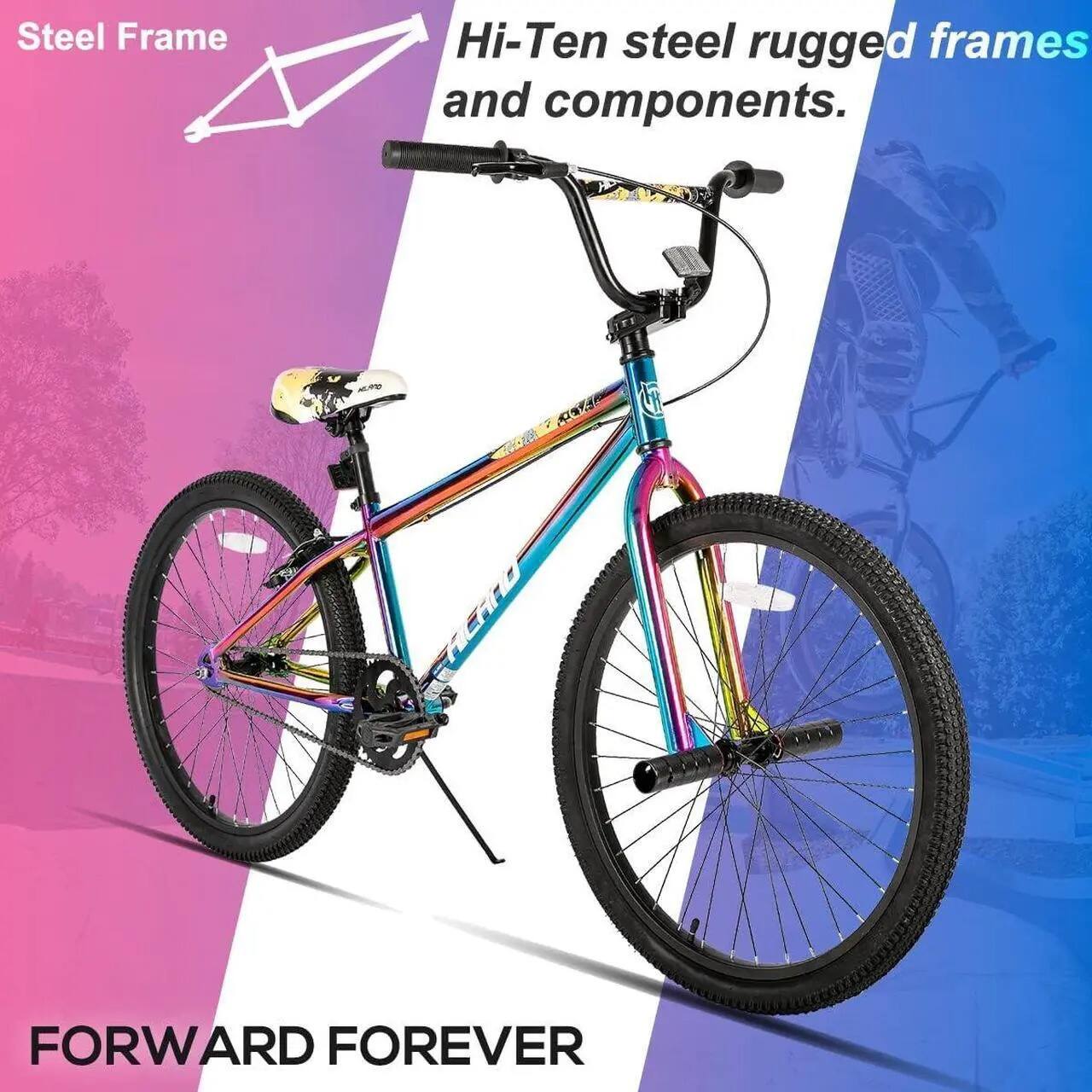 HILAND 26 Inch BMX Bike for Teenager and Adult, Beginner Level BMX