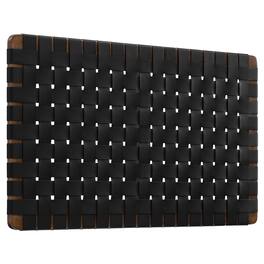 Sparta Weave Wall-Mount Vegan Leather Twin Headboard by Modway - Black