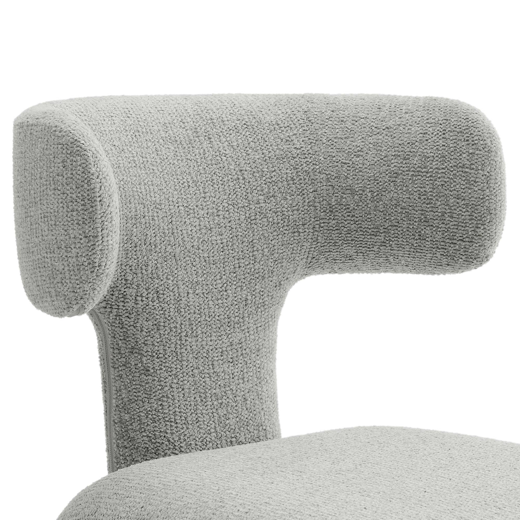 Alt View 5. Modway - Stellan Curved Back Boucle Upholstered Dining Chair Set of 2 by Modway - Gray.