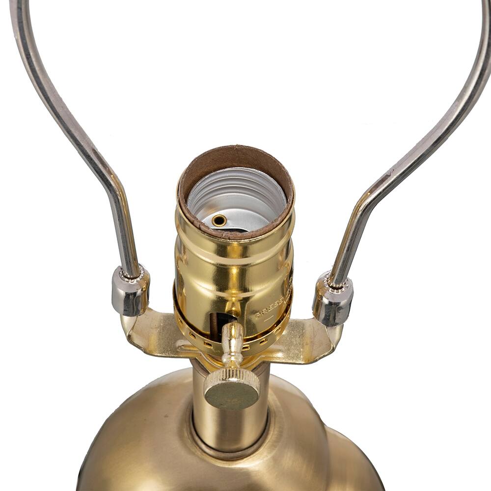 Alt View 5. Dexmalle - Dexmalle-Table Lamp with White Drum Shade- Gold Geode Shaped.