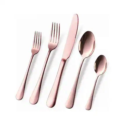 Front. Furno Fusion - Mirror Polished Food Grade Flatware Set - Copper.