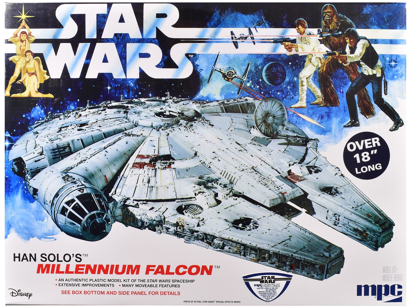 Skill 3 Model Kit Han Solo's Millennium Falcon "Star Wars: A New Hope" (1977) Movie 1/72 Scale Model by MPC - Multicolor