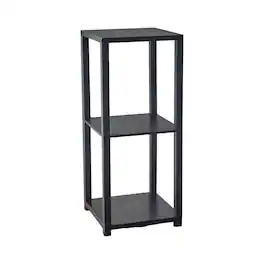 Hivvago - 28 Inch Square End Table With Two Shelves - Black