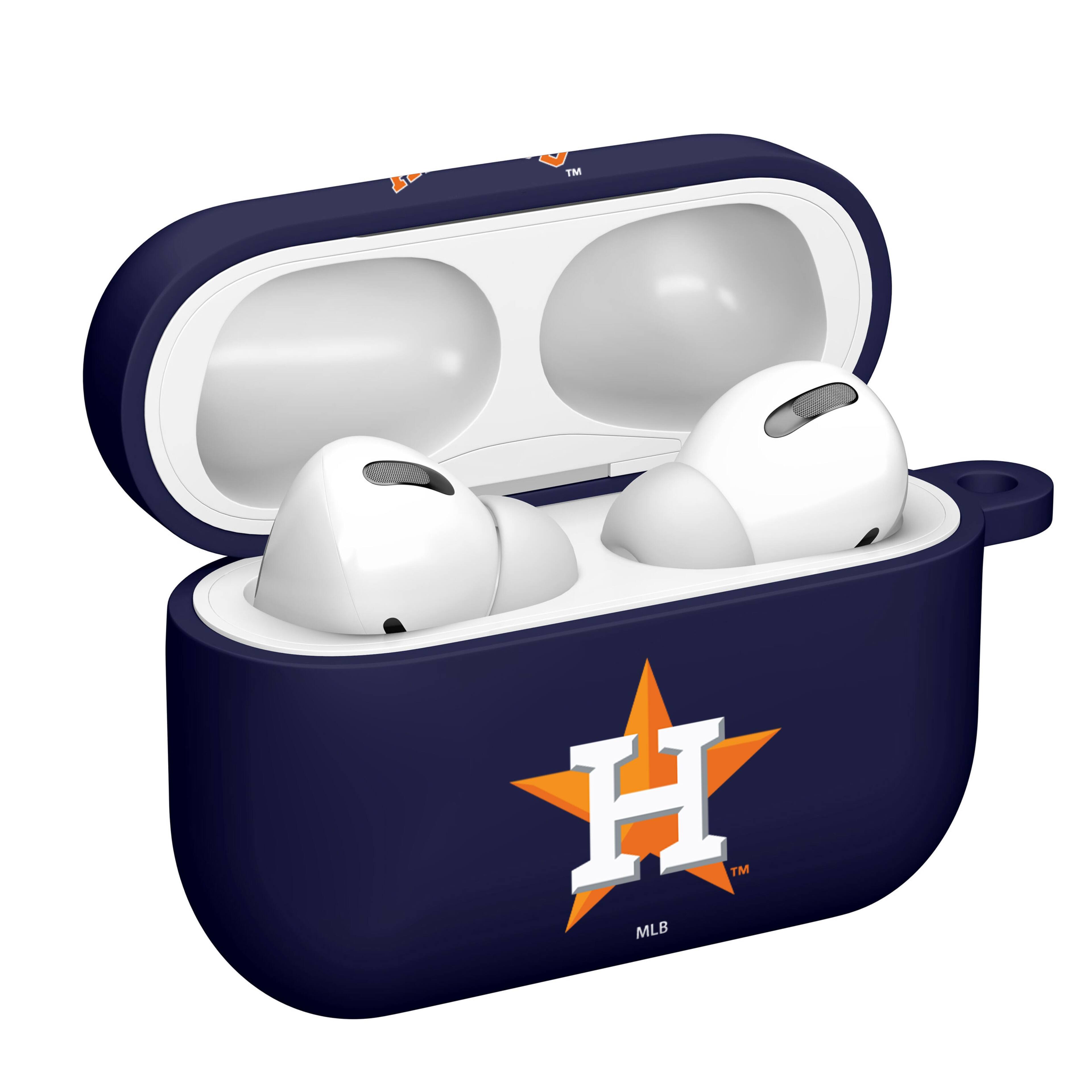 Alt View 1. Artinian - Houston Astros AirPods Pro Silicone Case Cover - Navy.