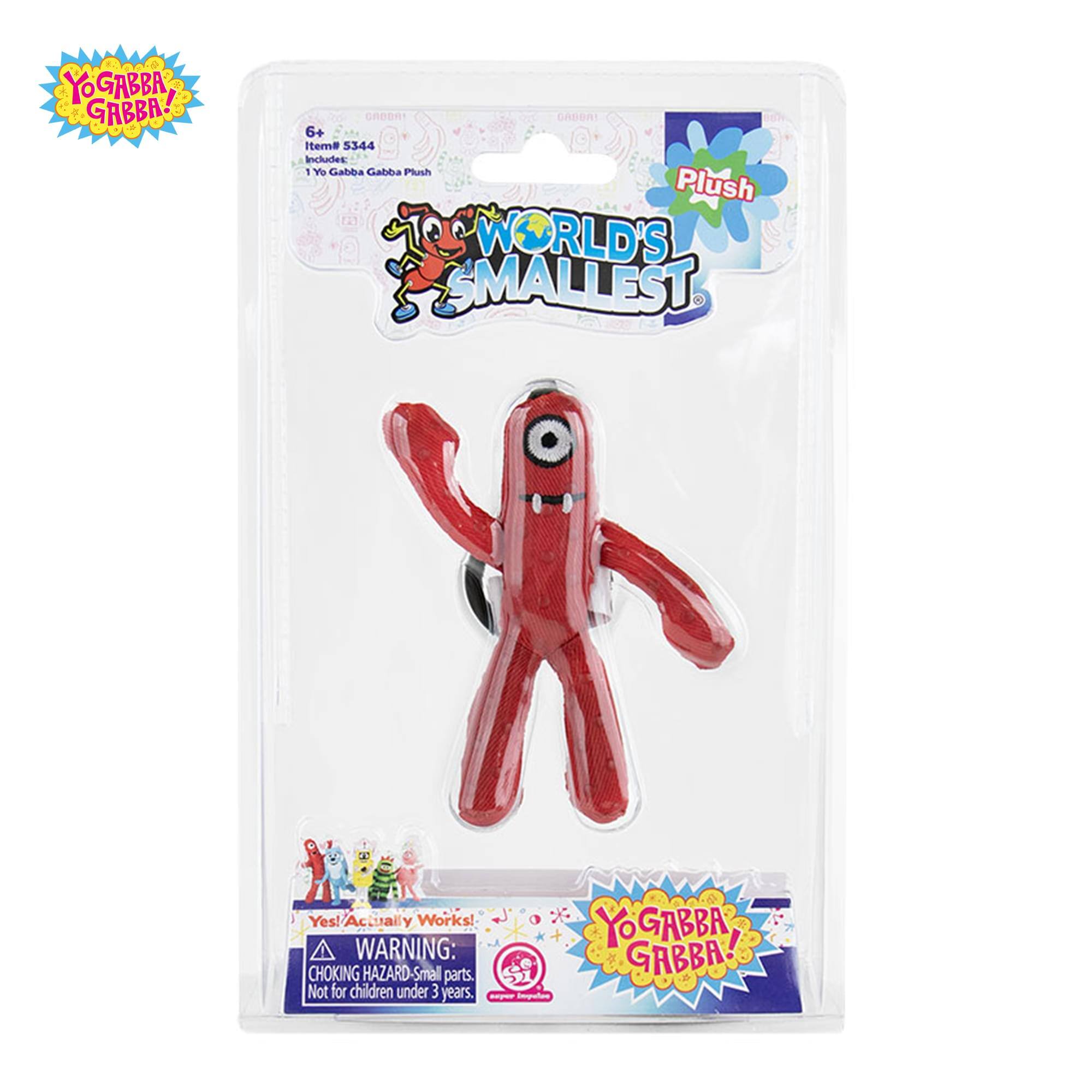 YOGABBA GABBA- GABBA! 6+ Item# 5344 Includes: 1 Yo Gabba Gabba Plush Plush WORLD'S SMALLEST Yes! Actually Works! WARNING: CHOKING HAZARD- Small parts. Not for children under 3 years.
