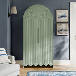 Dahlia 78 Inch Fluted and Scalloped Arched Storage Cabinet by Modway - Sage