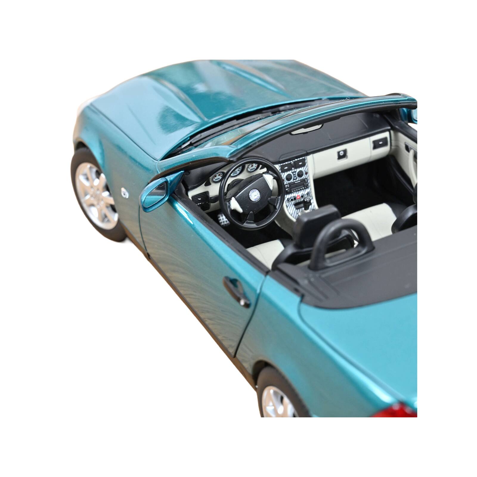 Alt View 3. Norev - 1996 Mercedes-Benz SLK Convertible Vivianit Green Metallic 1/18 Diecast Model Car by Norev.