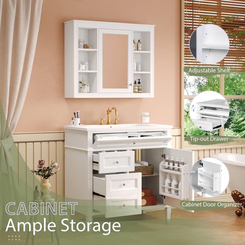 Adjustable Shelf  
Tip-out Drawer  
SAVE .9 SOA  
SAVO SOA 11/47  
CABINET Ample Storage  
Cabinet Door Organizer