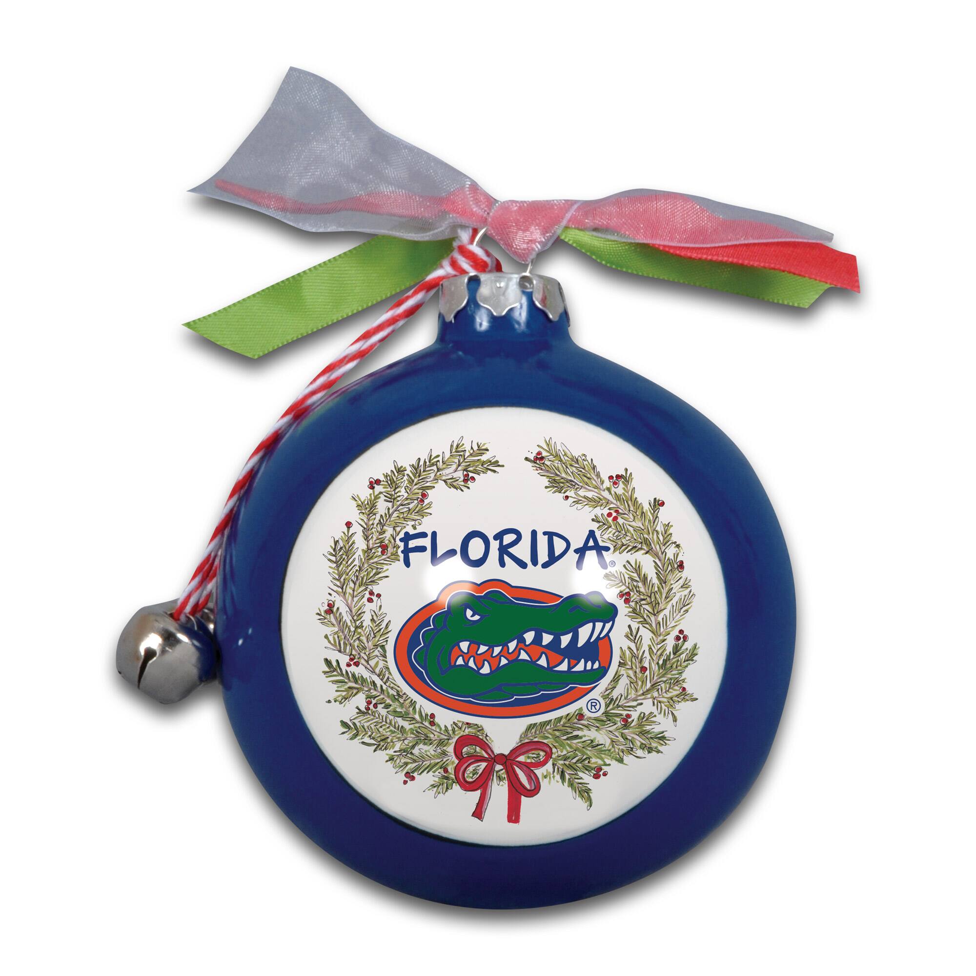 Front. Magnolia Lane - Florida Gators Wreath Kickoff Painted Ornament - Multicolor.