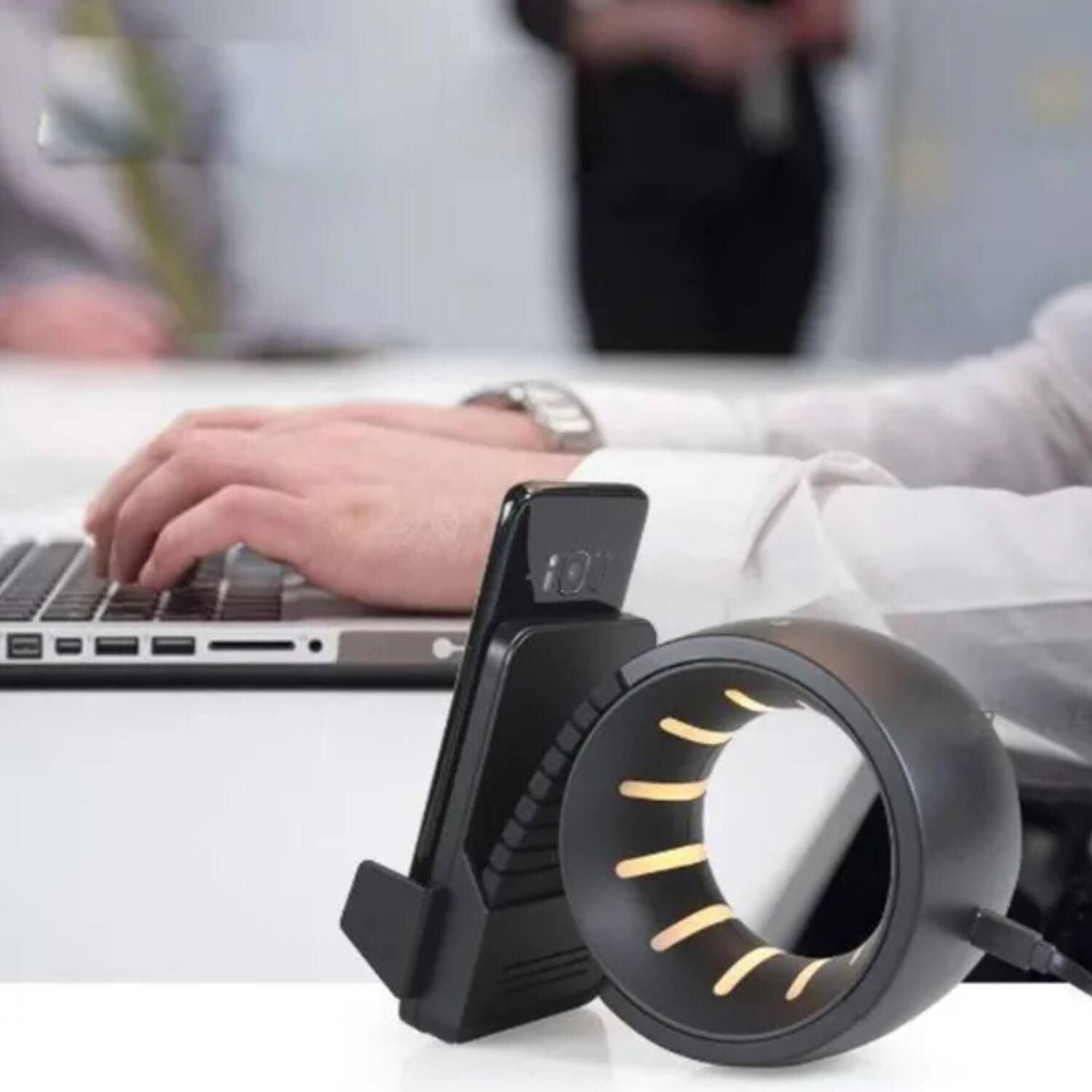 Left. Stock Preferred - Wheel of Power Mobile Wireless Charger 10W.