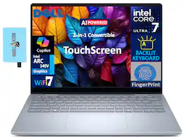 Dell - 14 Plus 2-in-1 Laptop 14.0 WUXGA (Intel Ultra 7-256V, 16GB LPDDR5X, 1TB M.2 PCIe SSD, Win 11 Pro) w/USB Hub - Ice Blue