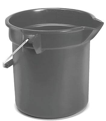 Front. RubberMaid - Rubbermaid Brute Plastic Bucket, 10 Quart, Gray (FG296300GRAY) - Gray.