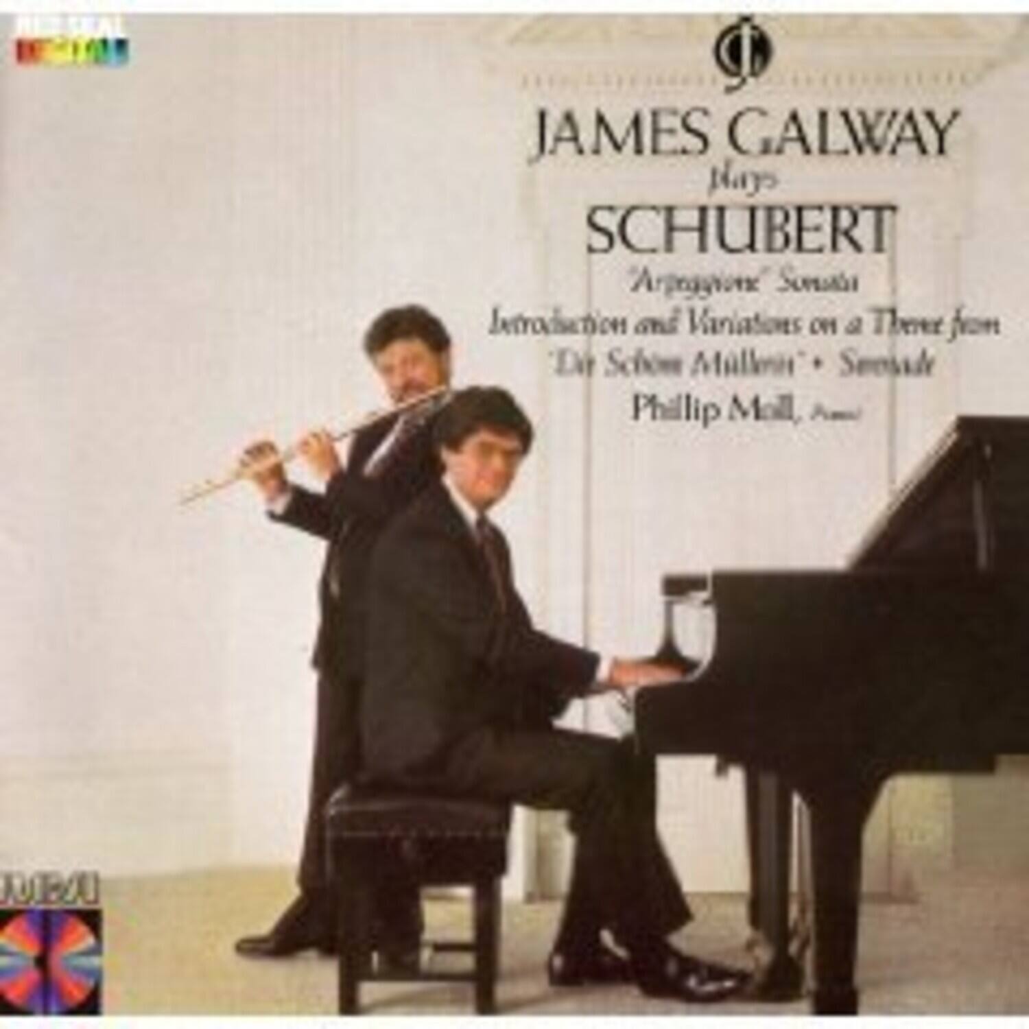 JAMES GALWAY  
plays  
SCHUBERT  
"Arpeggione Sonata"  
Introduction and Variations on a Theme from  
"Die Schöne Müllerin" + Serenade  
Philip Moll, piano