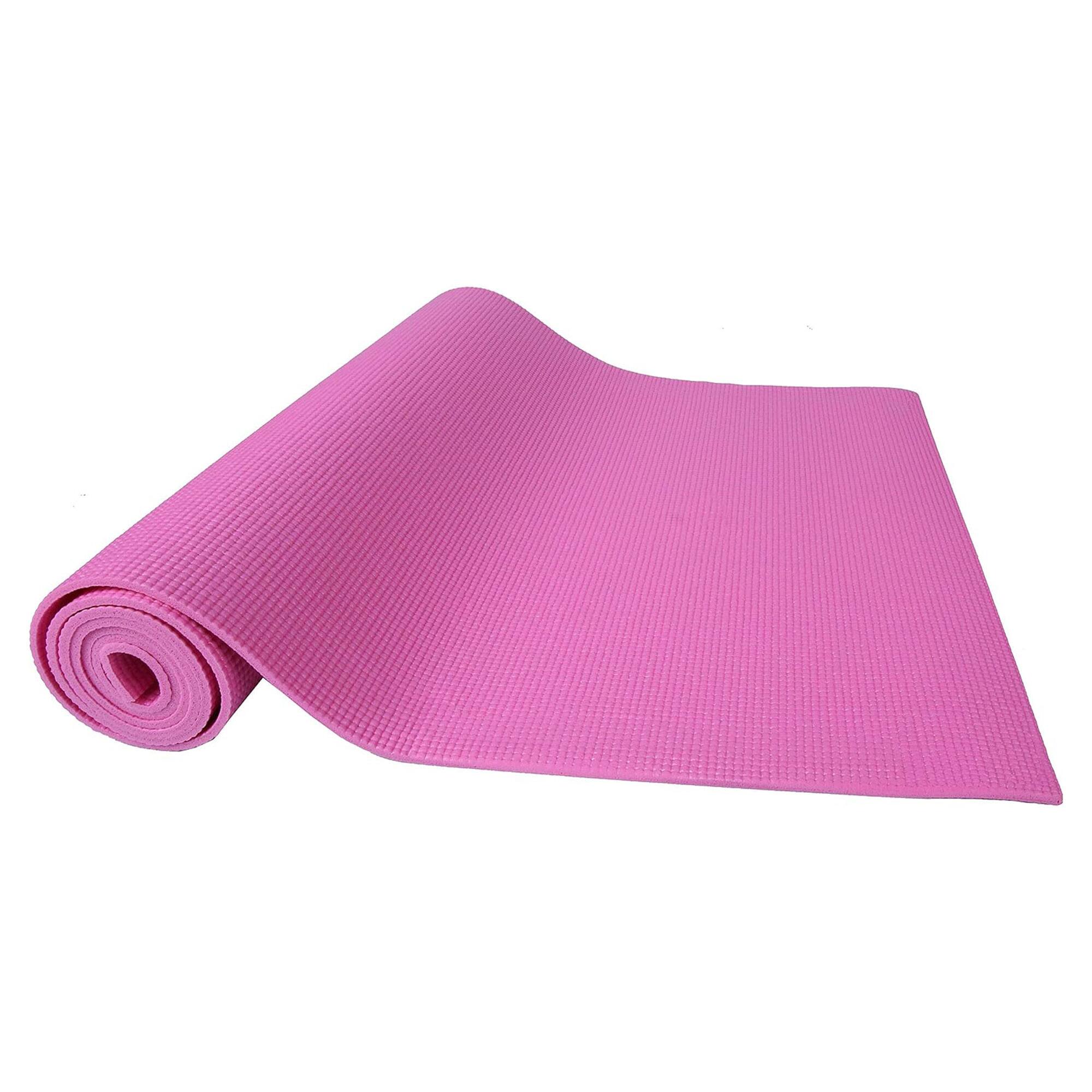 Alt View 2. Signature Fitness - Signature Fitness All Purpose High Density No Tear Exercise Mat w/Strap, Pink - Pink.