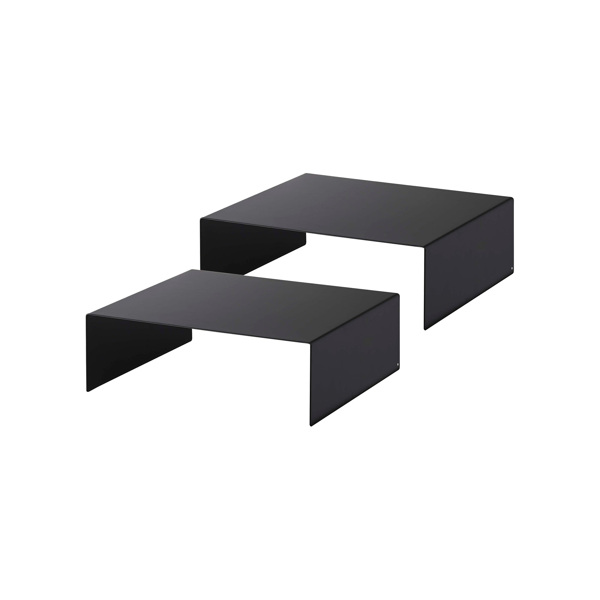 Left. Yamazaki Home - Riser Shelf [Set of 2] - Steel - White.