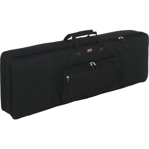 Angle. Gator - Padded 88-Key Keyboard Gig Bag, Water-Resistant Heavy-Duty Nylon Exterior, Protective Foam Padding & Adjustable Straps - Black.