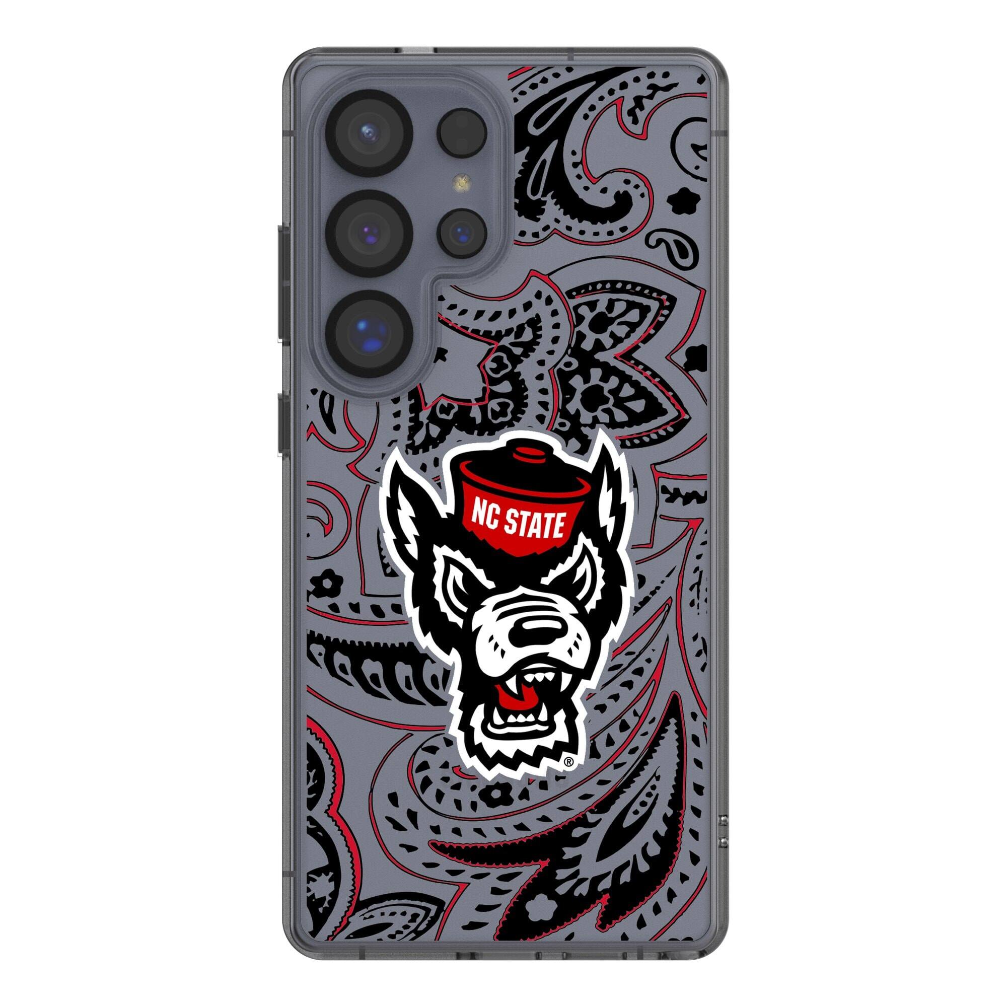 Front. Keyscaper - NC State Wolfpack Paisley Galaxy Clear Case - S23 - Multicolor.