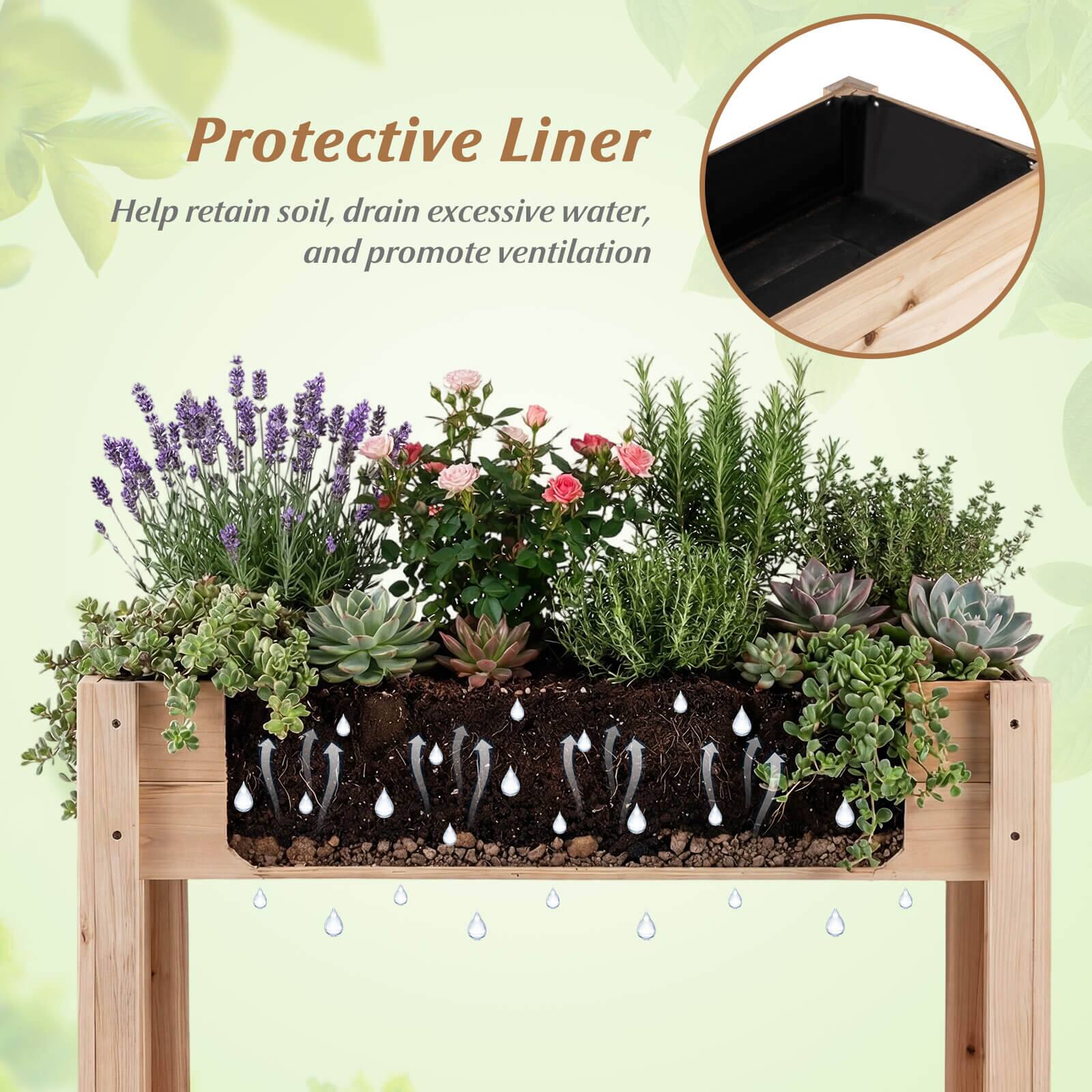 Protective Liner  
Help retain soil, drain excessive water, and promote ventilation