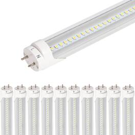 VIRIBRIGHT - T8 LED Tube, 4Ft, Frosted Ballast Bypass Type B, 2700K (12 Pack) - Warm White
