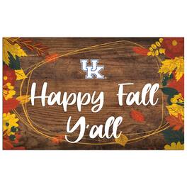 Fan Creations - Kentucky Wildcats 11'' x 19'' Happy Fall Y'all Sign - Brown