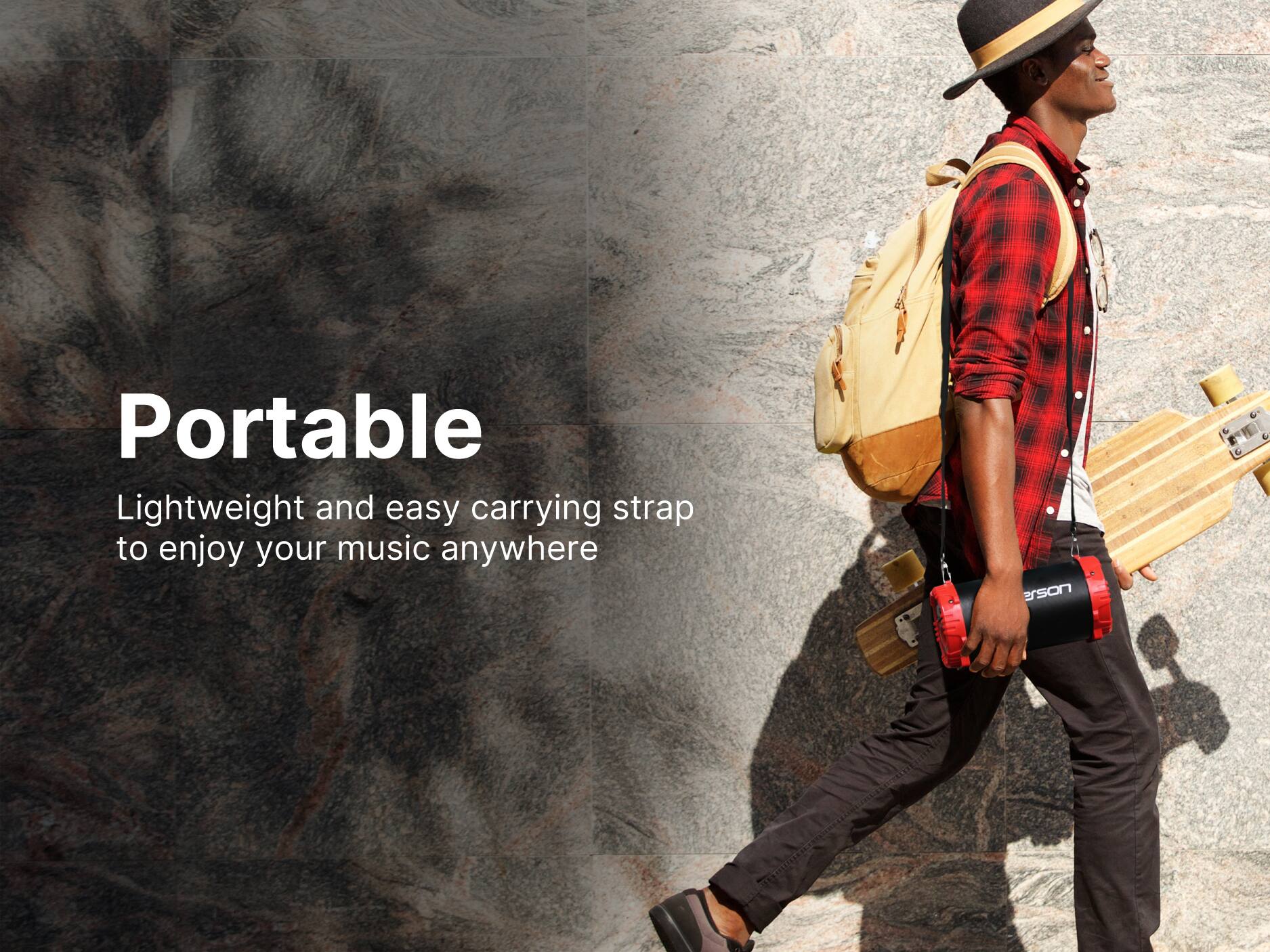 Portable Lightweight and easy carrying strap to enjoy your music anywhere erson