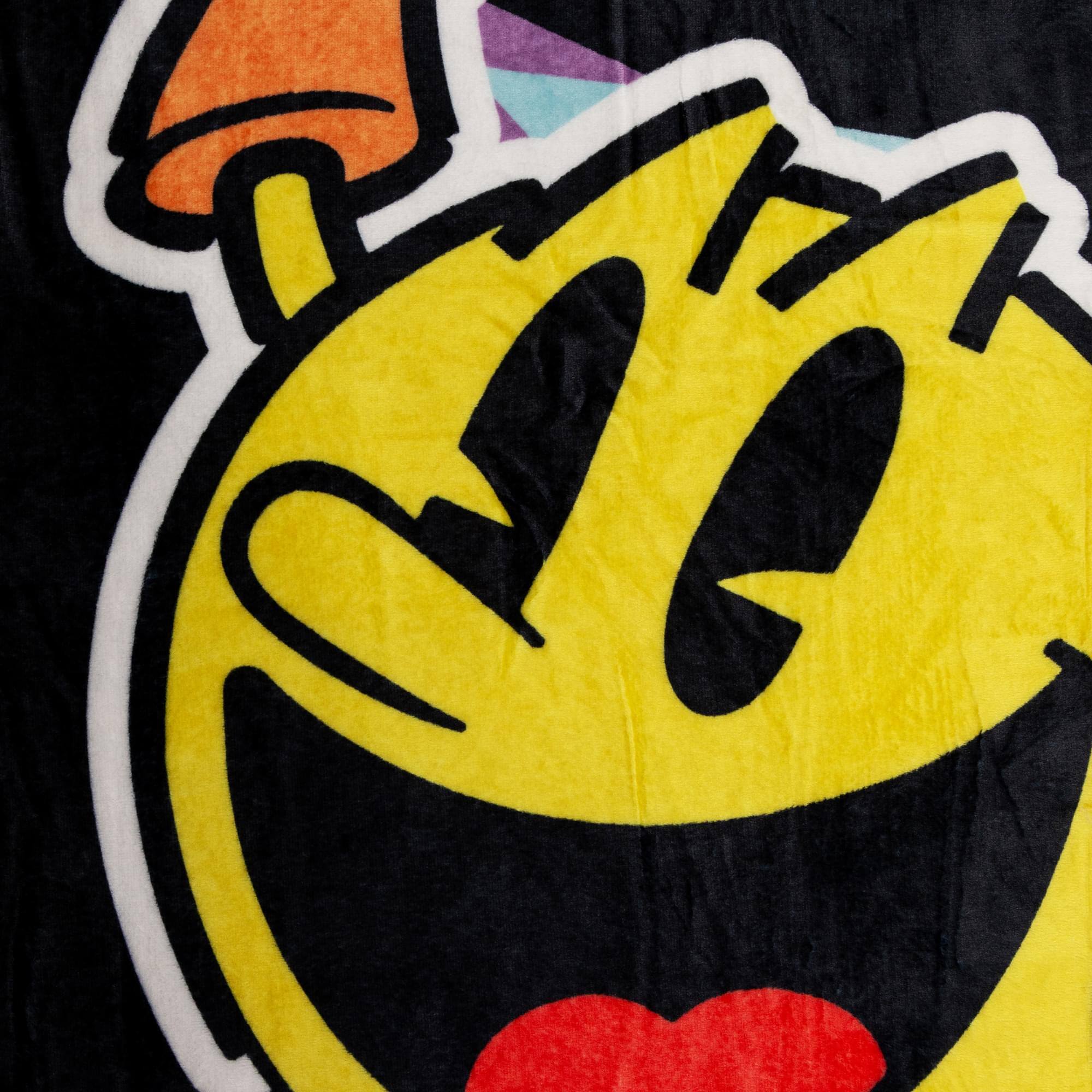 Alt View 1. Toynk - PAC-MAN Classic Jumping 45 x 60 Inch Throw Blanket - Yellow.