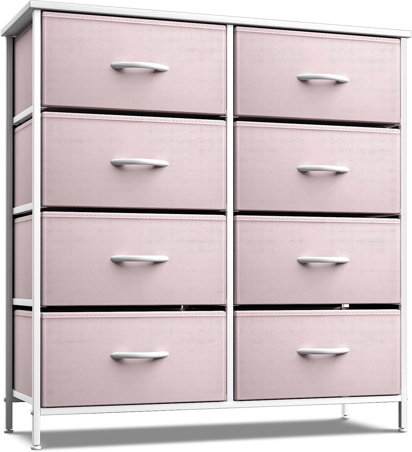 Front. Sorbus - Sorbus 8 Drawers Dresser- Storage Unit with Steel Frame, Wood Top, Fabric Bins - for Bedroom, Closet, Office, and more - Pink.
