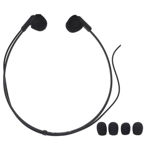 Angle. OM System - In-Ear Transcription Earphones with 13' Cable, Sound Isolation & 3.5mm Right-Angle Plug, Soft Foam, Earbud Style Fit - Black.