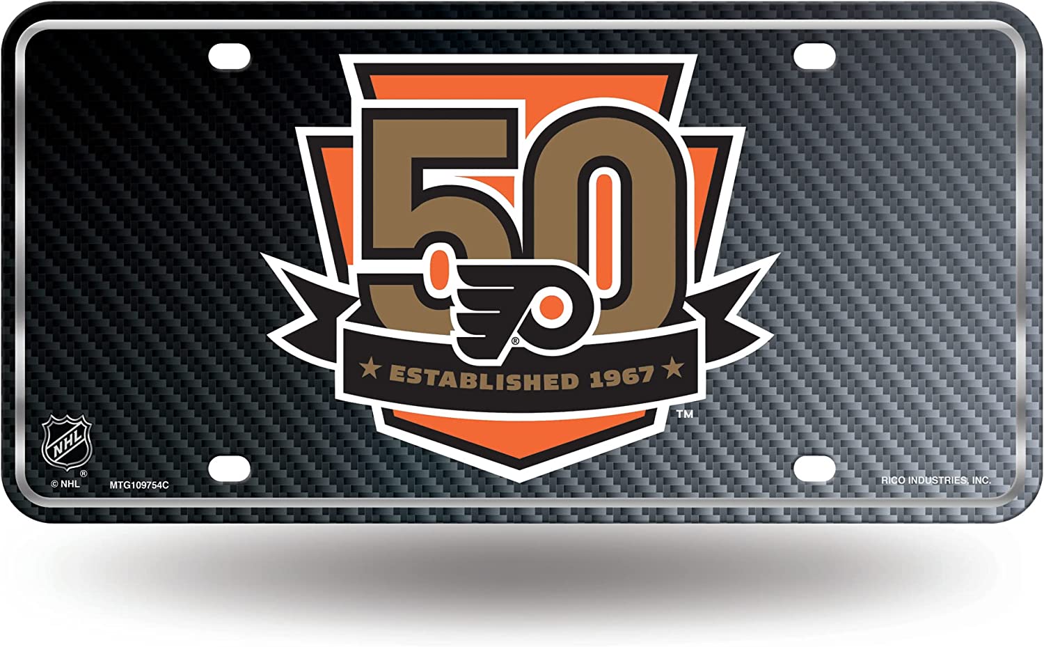 Philadelphia Flyers 50th Anniversary 12x6 Metal License Plate Auto Tag