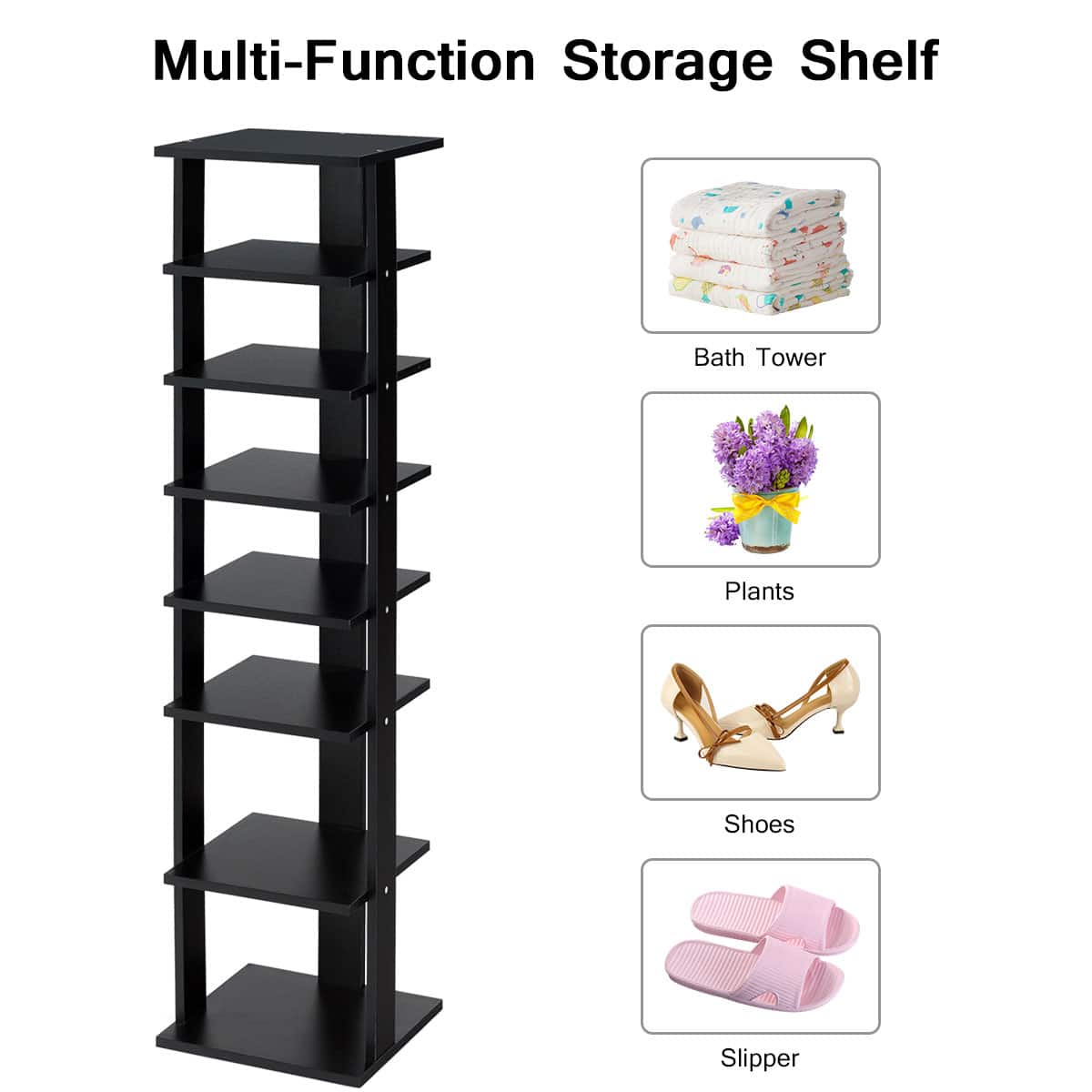 Multi-Function Storage Shelf: Bath Tower, Plants, Shoes, Slippers