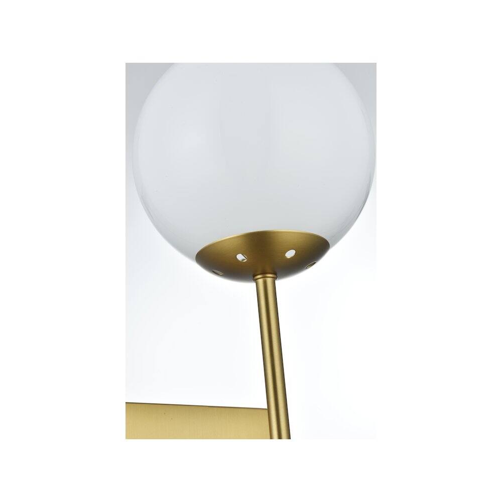 Alt View 1. Living District - Neri 6 Inch Wall Sconce White Shade in Satin Gold - Satin Gold And White.