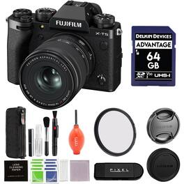 Fujifilm - X-T5 Mirrorless Camera with XF 16-50mm f/2.8-4.8 Lens Black Bundle with Accessories