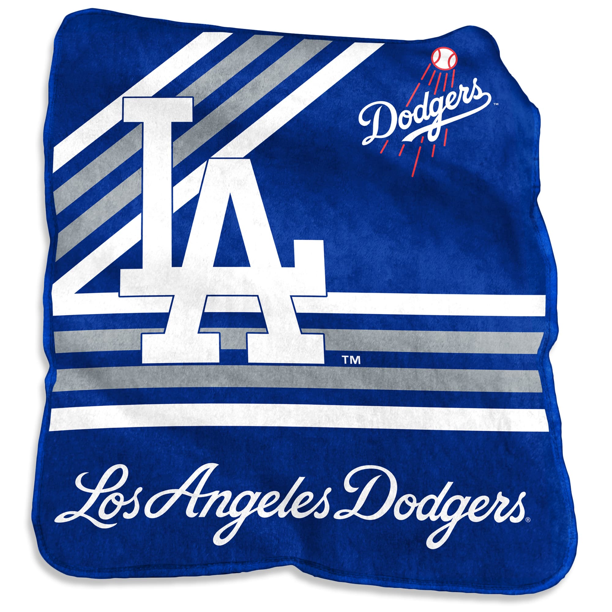 Logo Brands - Los Angeles Dodgers 50'' x 60'' Plush Raschel Throw - Multicolor