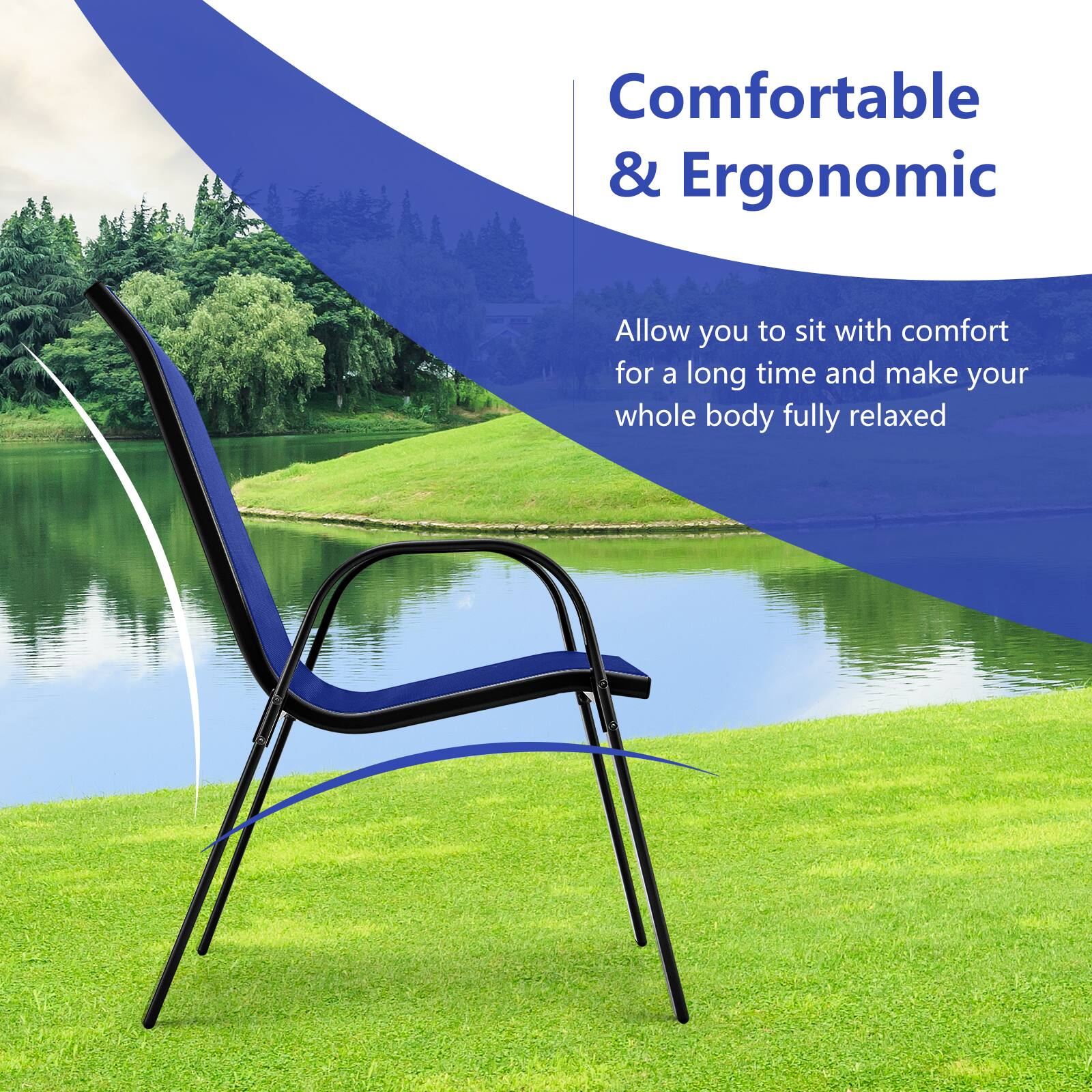 Comfortable & Ergonomic  
Allow you to sit with comfort for a long time and make your whole body fully relaxed