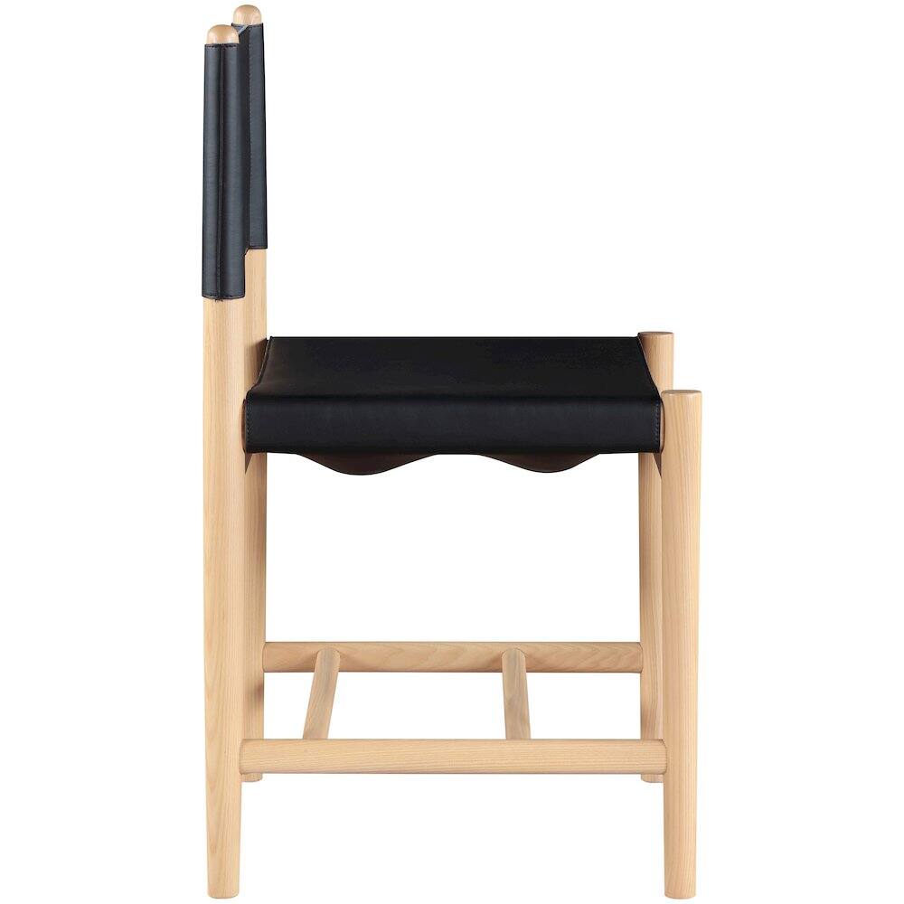 Alt View 3. Meridian Furniture - Rawlins Black Vegan Leather Upholstered Dining Chair, Set of 2 - Brown.
