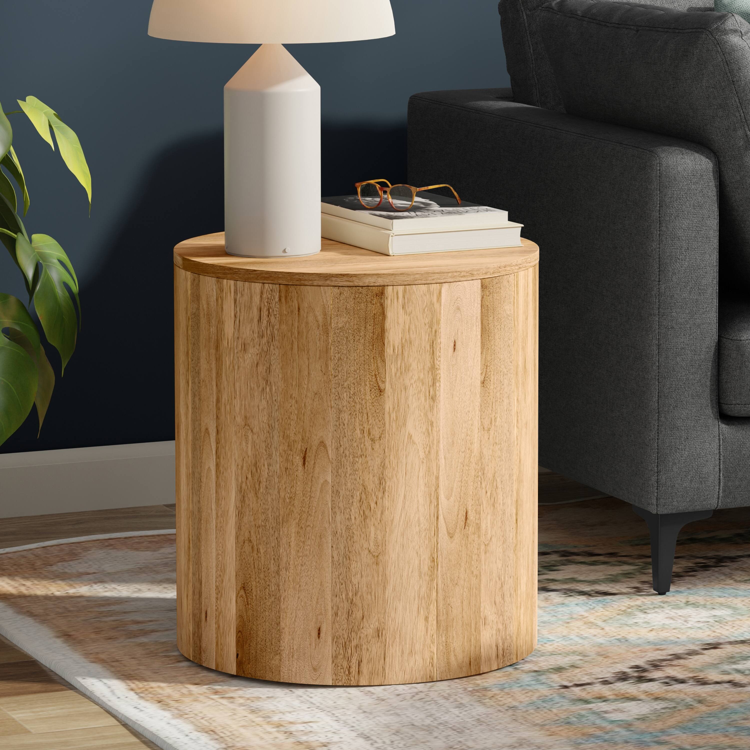 Angle. Simpli Home - Millbury 20 inch Wide Solid Mango Contemporary End Table in Natural, Assembled - Natural.