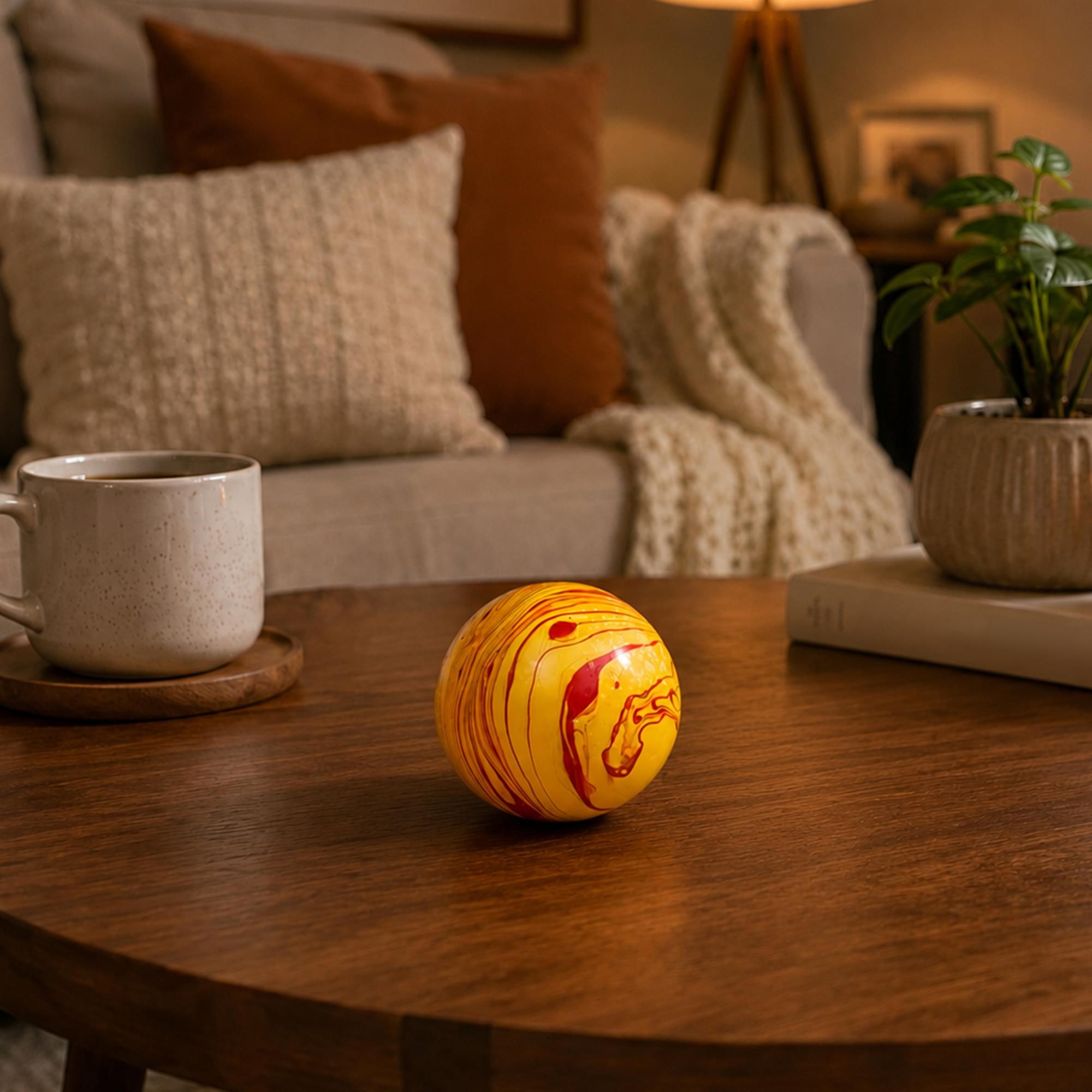 Alt View 4. Puka Creations - Marble Swirl Orb 2-Inch Squishy Stress Reliever | Orange - Orange.
